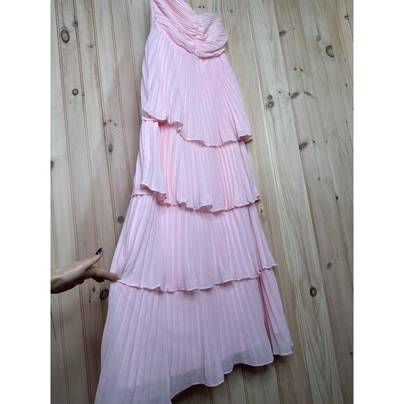 NWOT Lulus Seriously Sensational Light Pink Strapless Tiered Maxi Dress Size M - Picture 5 of 10